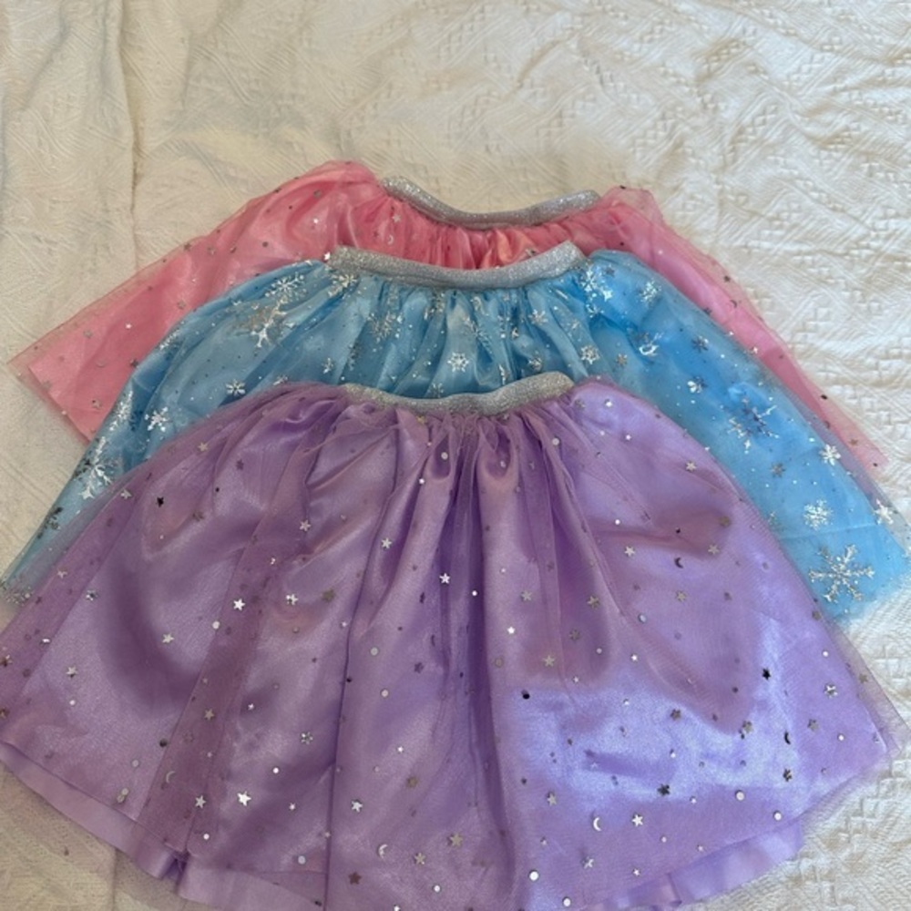Set of Three Sparkly Tulle Skirts for dress up